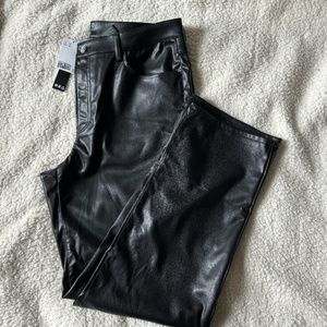 H&M Black 90s Straight Faux Leather Pants